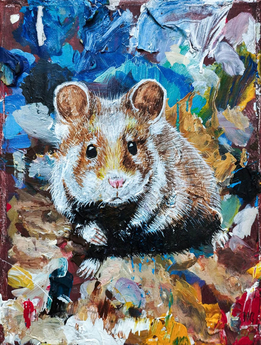 Gemälde Hamster – handgemaltes Original Acrylbild (18 x 24 cm)