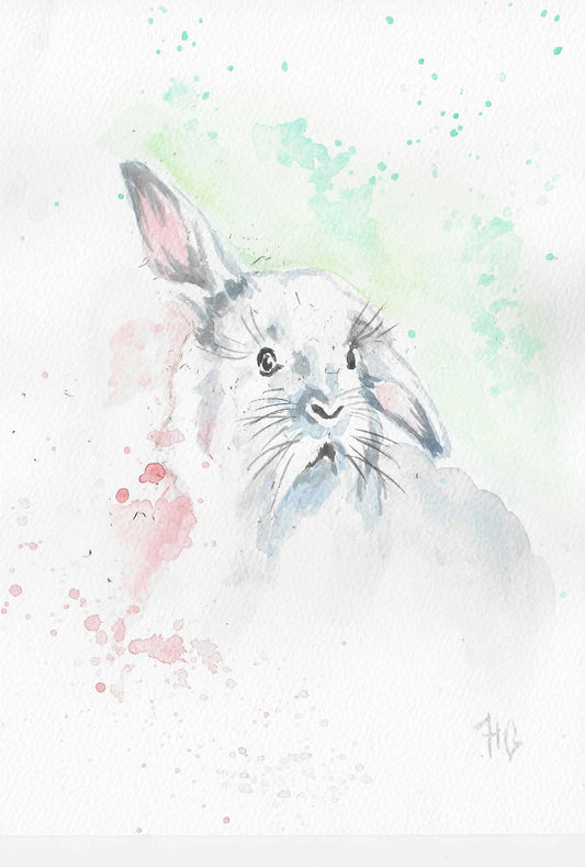 Postkarte „Kaninchen“ – Handgemalt