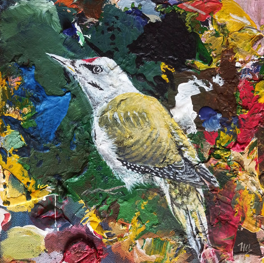 Gemälde Girlitz – handgemaltes Original Acrylbild (20 x 20 cm)