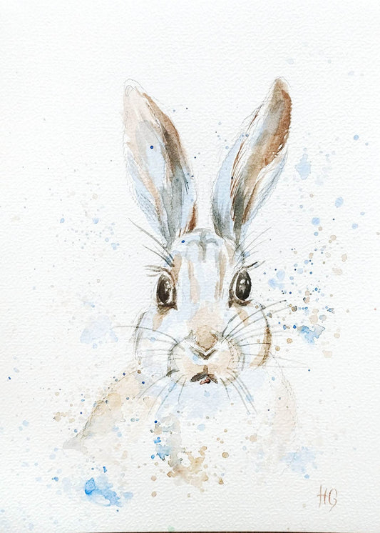 Postkarte „Winterhoppler“ – Handgemalt